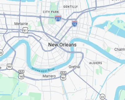 Map of the Greater New Orleans area